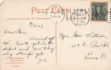 Sidney & Ohio 1907 RPO Railroad 1c Franklin Stamp 12 Perf Vtg Postcard Y10 picture