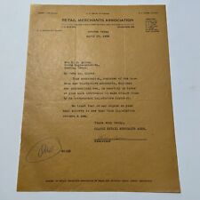 Orange Texas Retail Merchants Association Letter 1935 wilmer cain picture