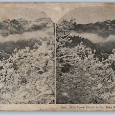 c1900s San Juan Mountains, Colorado June Snow Stereoview by Little Chronicle V36 picture