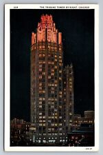 The Tribune Tower By Night 1933 Chicago World's Fair Illinois Unposted picture
