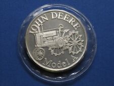John Deere Model A Tractor Silver Round in original plastic 1 oz 999 Fine picture