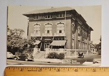 Vintage Danville, Illinois RPPC/Real Photo Postcard ELKS CLUB BUILDING/Old Cars picture