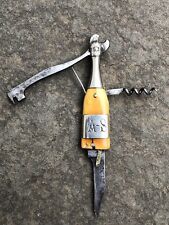 Rare French Figural bottle shaped Pocket Knife with wire cutter and corkscrew picture