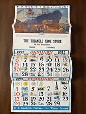 Antique 1952 B. F. Goodrich HIstorical Calendar, Pomona, California; Great Illus picture