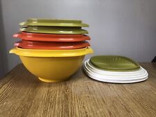 11 Piece Lot Of Vintage Tupperware Bowls Harvest Orange Avocado Yellow picture