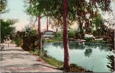 c1910s Los Angeles CA Eastlake Park Man On Banks Boat California Postcard A36 picture
