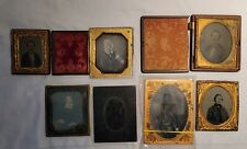 seven vintage 1860's tin type photographs picture