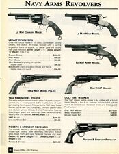 2001 Print Ad of Navy Arms Revolvers 1862 Police, Colt 1847 Walker, Le Mat Army picture