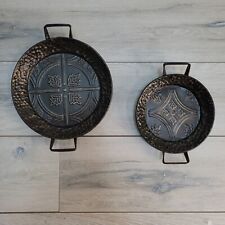  2 Vintage Wall Decoration Tin Punched Plate Metal Decor picture
