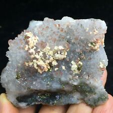 238g Natural Strawberry Crystal & Triangle Pyrite Crystal Mineral Specimen picture