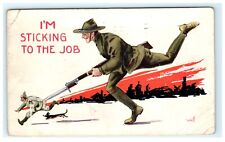 1918 WW1 Solider I'm Sticking To The Job War View Well Signed Baltimore Maryland picture