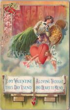 1912 VALENTINE'S DAY Embossed Postcard 