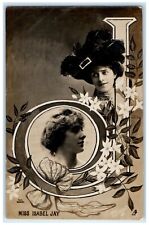 c1910's Miss Isabel Jay Actress Large Letter J RPPC Photo Tuck's Posted Postcard picture