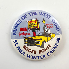 St Paul Winter Carnival 1986 Pinback Button Prince Of The West Wind 100th Year picture