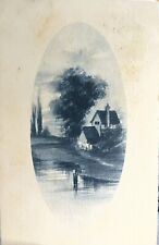 1910 Grand Ledge Michigan Delta Sunday School Postcard MI Pond And Home picture