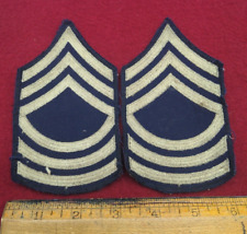 WW2/II US Army Master Sergeant silver on dark blue/black pair of ranks picture