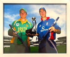 Michael Vaughan & Graeme Smith Cricket Captains Hand Signed & Framed Photo & COA picture