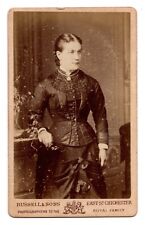 ANTIQUE CDV CIRCA 1880s JAS RUSSEL & SONS GORGEOUS YOUNG LADY CHICHESTER ENGLAND picture