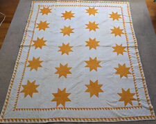 Antique 1870's CHEDDAR LEMOYNE STAR SAW TOOTH BORDER Quilt WI Provenance UNUSED picture