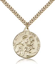 Saint Anthony Medal For Men - Gold Filled Necklace On 24 Chain - 30 Day Mone... picture