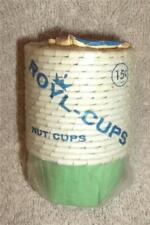 RARE VINTAGE 18 PC ROYAL LACE ROYL-CUPS GREEN PAPER NUT CUPS in CELLOPHANE PKG picture