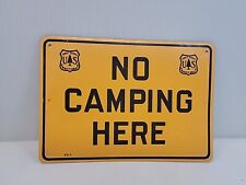 Vintage USFS US Forest Forestry Service ”NO CAMPING HERE” Metal Sign picture