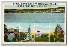 Mackinac Island MI Postcard Arch Rock Church Block House Loaf Rock Multiview picture