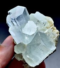 358 CT Natural Aquamarine Crystal Cluster On Mica Specimen From Skardu Pakistan picture