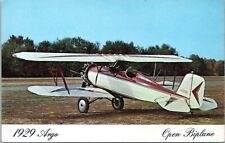 1929 Argo Open Biplane Postcard Aviation Chrome NV picture
