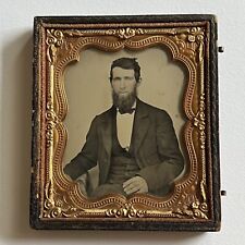 Antique Ruby Ambrotype Photograph Charming Man Great Beard Kind Eyes Suit & Tie picture