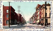 Leavenworth KS-Kansas Delaware Street Shops People at the Corner Old Postcard picture
