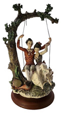 Giuseppe Armani Capodimonte Loving Couple on a Tree Swing 16” Figure Statue READ picture