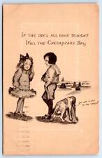 1912 IF DOGS BARK WILL THE CHESAPEAKE BAY? AT LAST A SHIP WE'RE SAVED COMIC PC picture