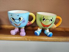 NWOT Set Of 2 Novelty Funny Character Faces Coffee Cups Mugs picture