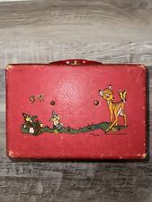 Vintage Neevel Walt Disney Doll Suitcase Toy Case Box Mirror Wood Bambi Mickey picture