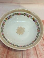 Vintage Antique Porcelain Round Vegetable Germany Bowl Gold Floral Rose Trim picture