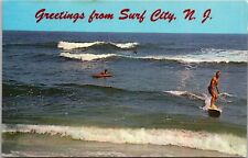 Vintage Greetings From Surf City New Jersey Chrome Postcard picture