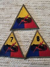WW2/II US Army Lemon Yellow Armor Cavalry Division Cut Edge Patch x3 L@@K picture