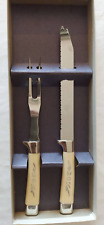 Sheffield Emdeko Cutlery Set 2 PC. Stainless Steel Carving Fork Knife Vintage picture