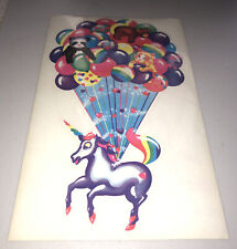 Vintage 80’s LISA FRANK Jumbo Sticker - Unicorn & Balloons - Rare & HTF picture
