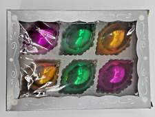 Kurt S. Adler Multicolor Traditional Glass Teardrop Ornaments Set Of 6 Box picture