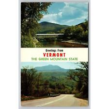 Postcard Greetings From Vermont The Green Mountain State Old Scott Bridge picture