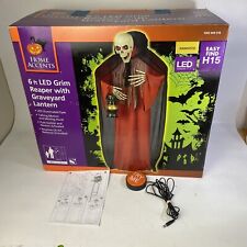 Home Accents 6’ Ft LED Grim Reaper WITH LANTERN Life Size Halloween Prop Decor  picture