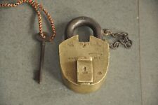 Vintage Big Solid Heavy 1971 Handcrafted 6 Lever Brass Padlock picture