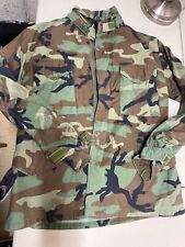 Vtg US Army M65 Woodland Camo Field Coat Cold Weather Medium picture