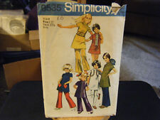 Simplicity 9535 Girl's Mini Dress & Bell Bottom Pants Pattern - Size 8 Chest 27 picture
