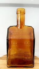 Vintage Amber  Glass  E. C. Booz’s Old Cabin Whiskey Bottle 1840 Philadelphia picture