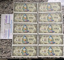 10 - 2005 Donald $5 50th Anniversary T SEQUENTIAL NO Barcode Disney Dollars picture