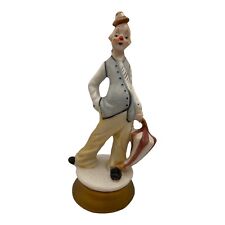 Vintage ARDCO Porcelain Toby Pot Belly Clown Figurine  with Umbrella 6.5in picture