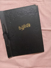large vintage empty scrapbook - expandable embossed black cover - 24 blank pages picture